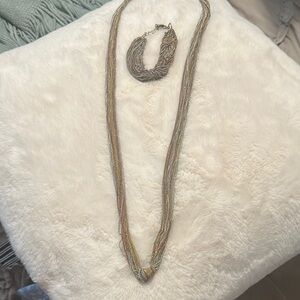 Elegant Multicolor Necklace and Bracelet Set